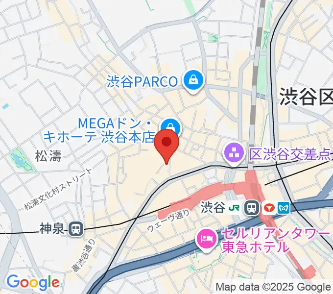 渋谷RUBY ROOMの地図