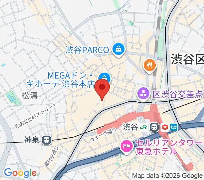 渋谷RUBY ROOMの地図