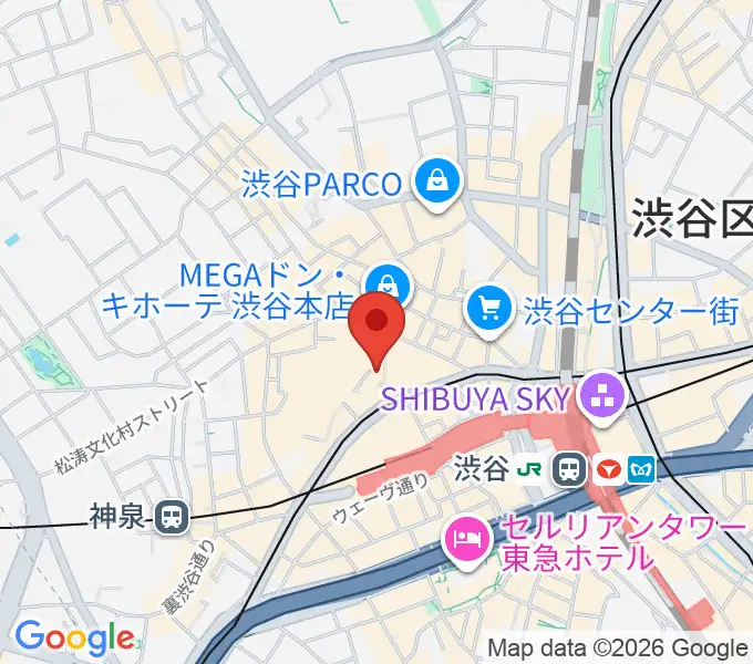 渋谷RUBY ROOMの地図