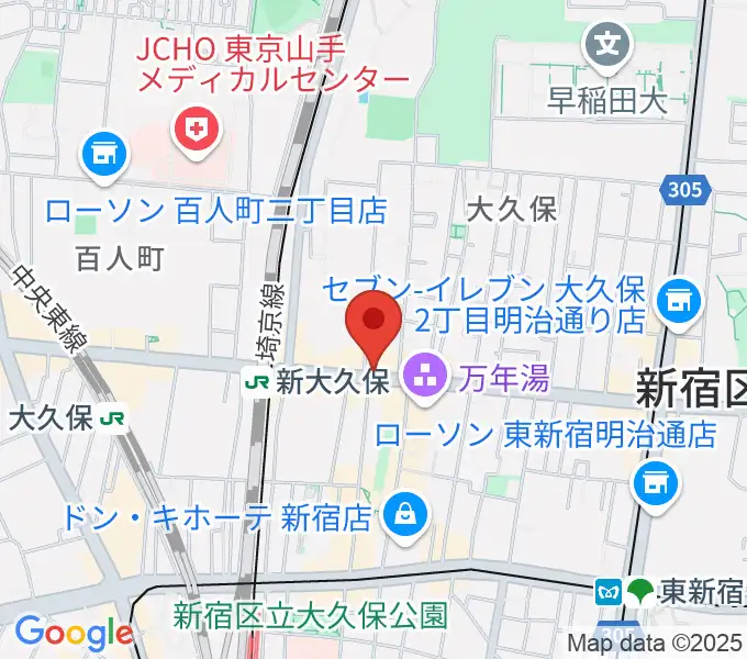 新大久保アースダムの地図