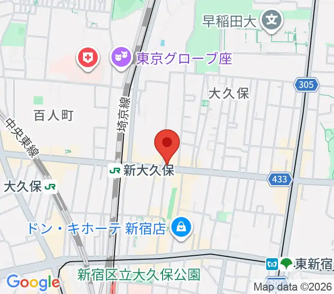 新大久保アースダムの地図