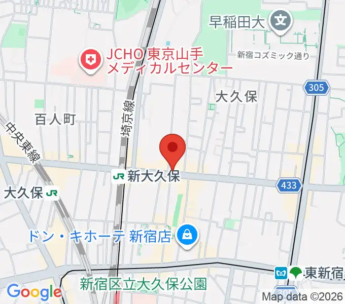 新大久保アースダムの地図