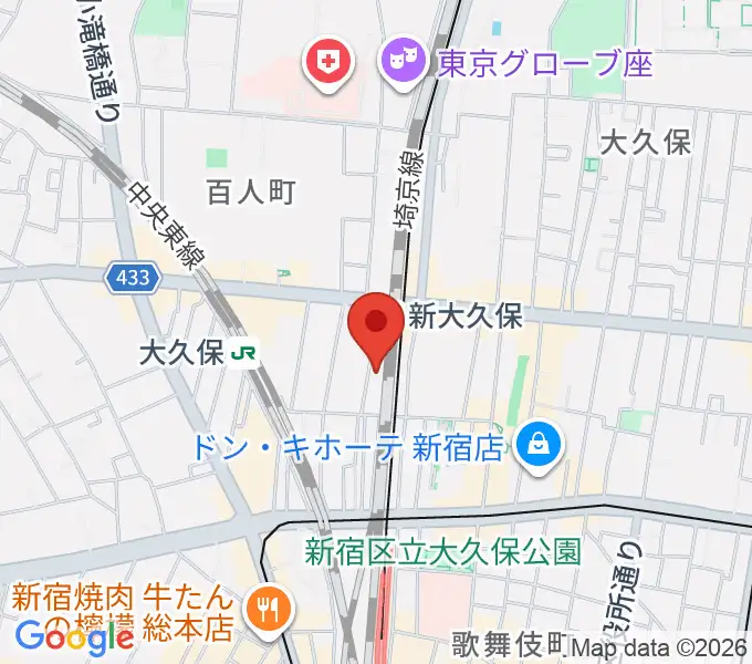 大久保水族館の地図