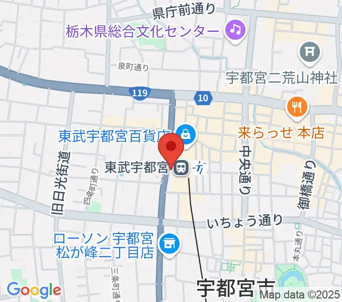 宇都宮ヘブンズロックの地図