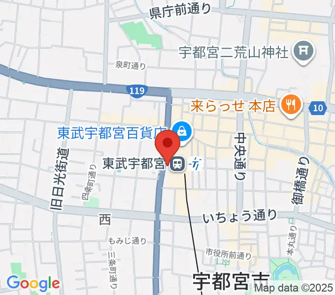 宇都宮ヘブンズロックの地図