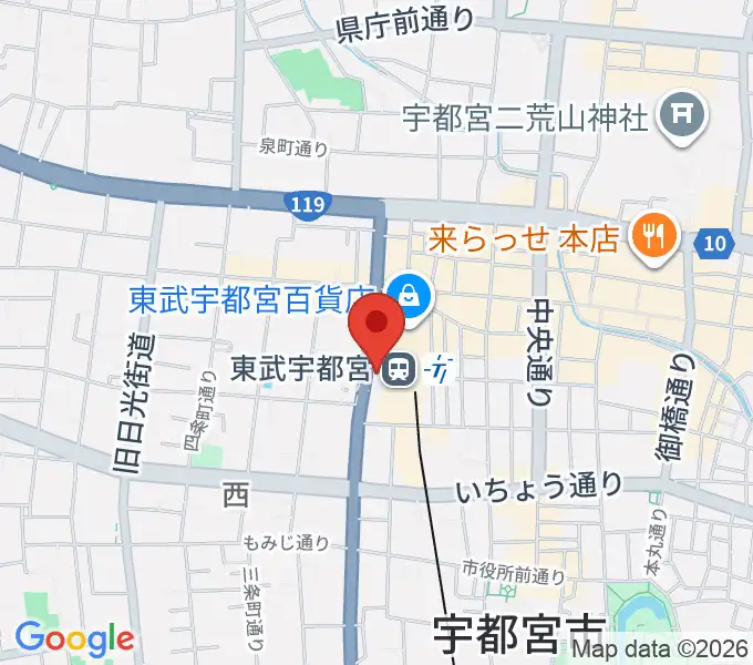 宇都宮ヘブンズロックの地図