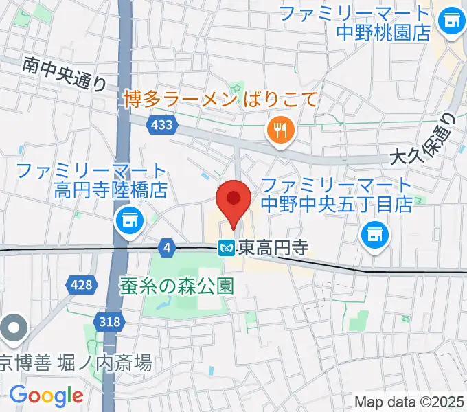 東高円寺二万電圧の地図