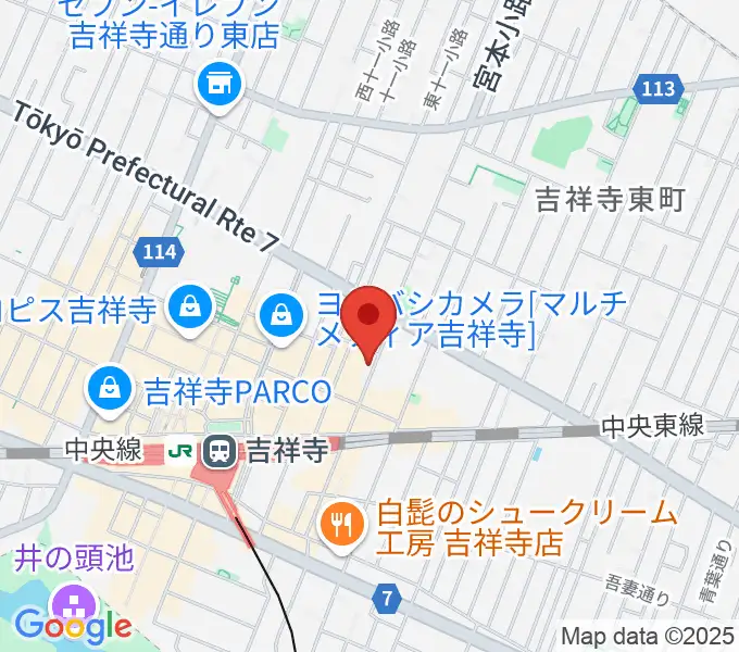 吉祥寺WARPの地図
