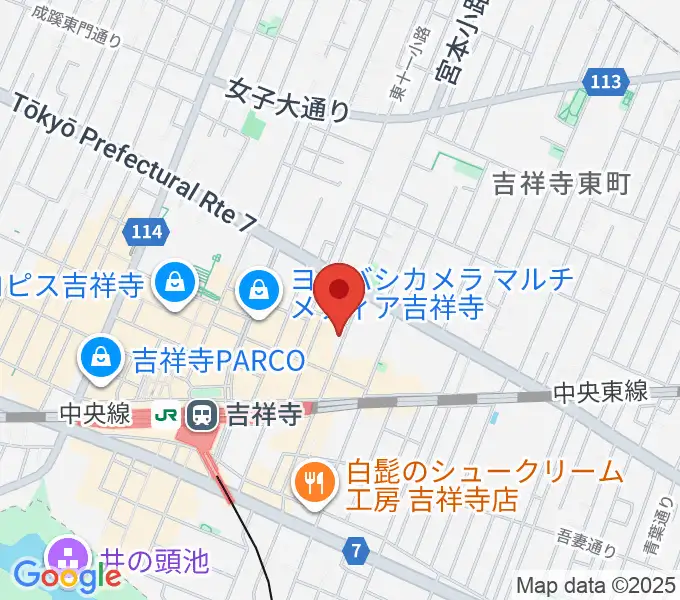 吉祥寺WARPの地図