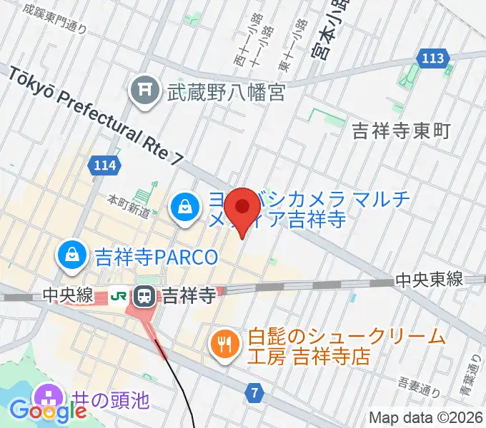 吉祥寺WARPの地図