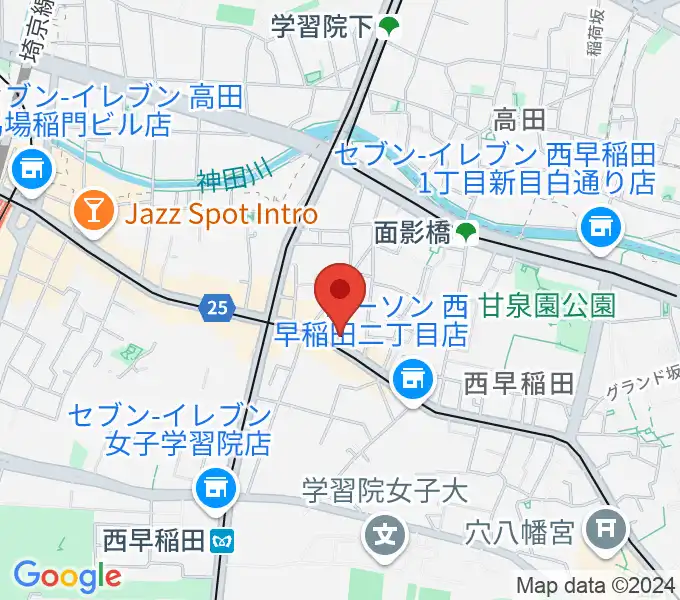 高田馬場 音楽室DXの地図