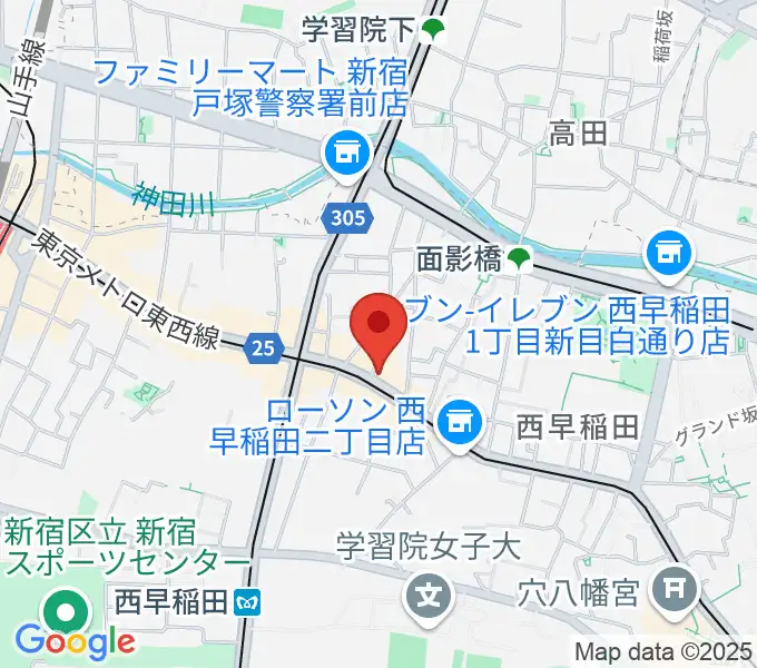 高田馬場 音楽室DXの地図