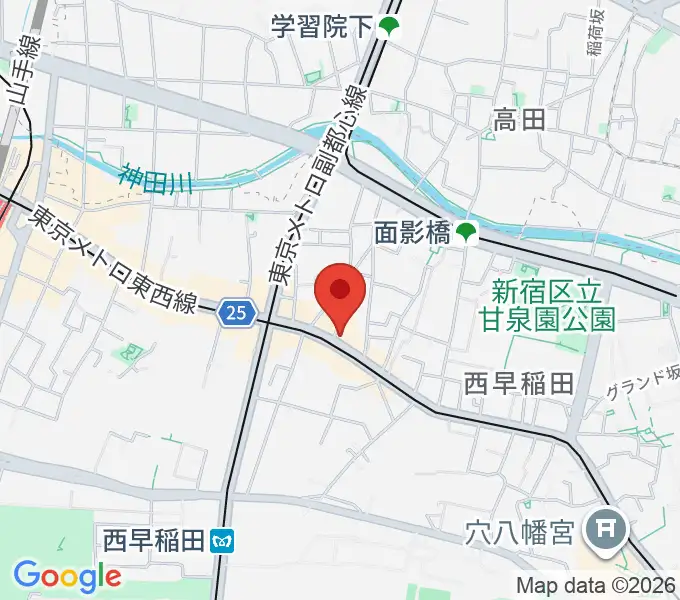 高田馬場 音楽室DXの地図