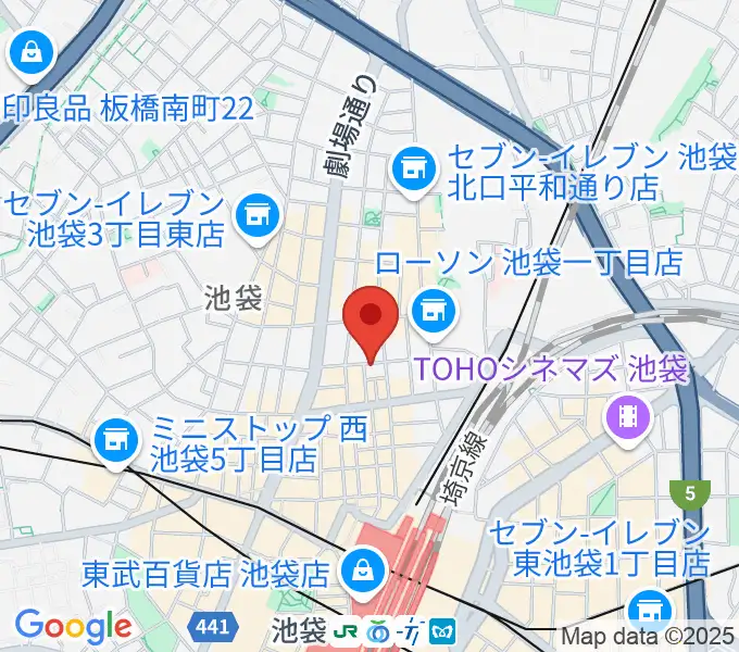 池袋手刀 チョップの地図