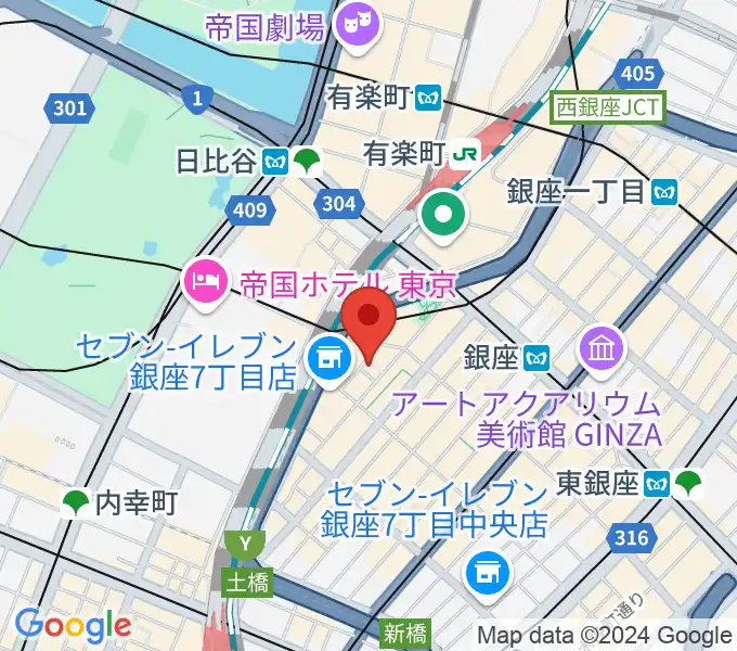 銀座ミーヤカフェの地図