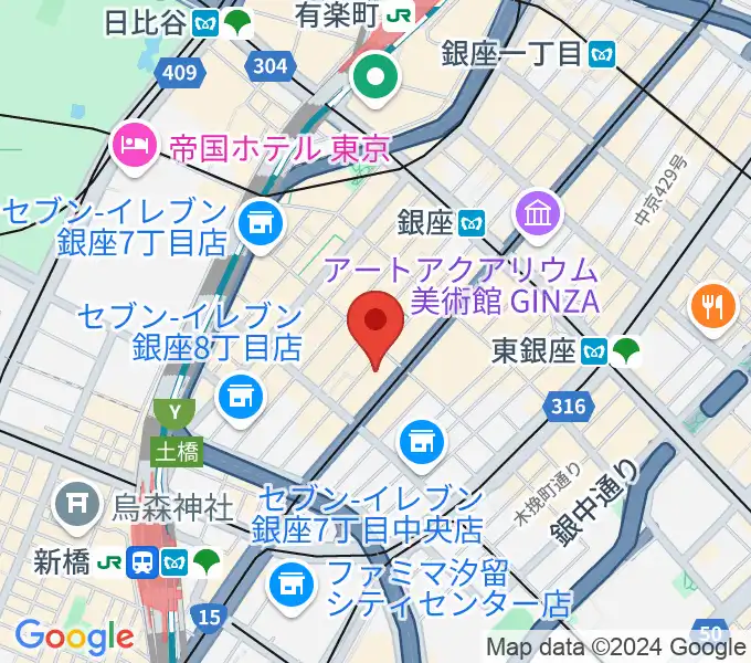 銀座ロッキートップの地図