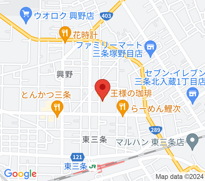 青山リハーサルスタジオ三条店の場所