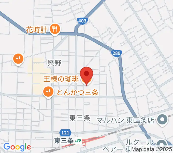 青山リハーサルスタジオ三条店の地図