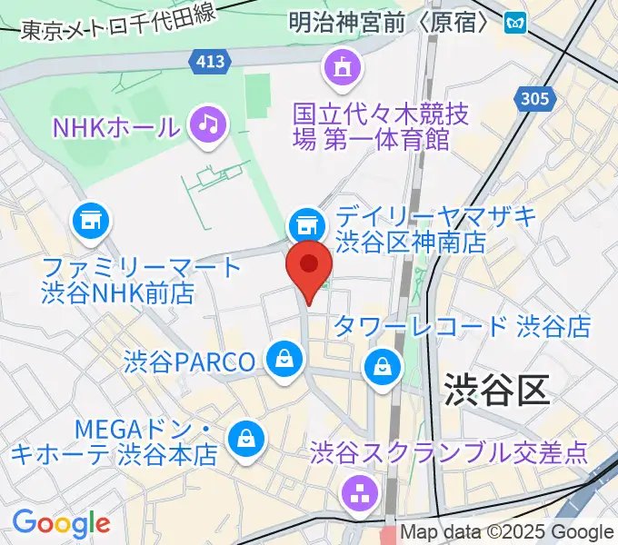 渋谷UNDERBARの地図