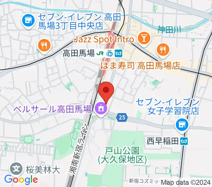 高田馬場Lone Star Cafeの地図