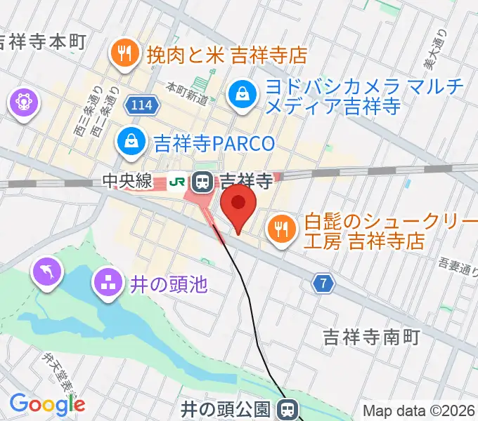 吉祥寺シャッフルの地図