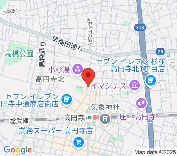高円寺ペンギンハウスの地図
