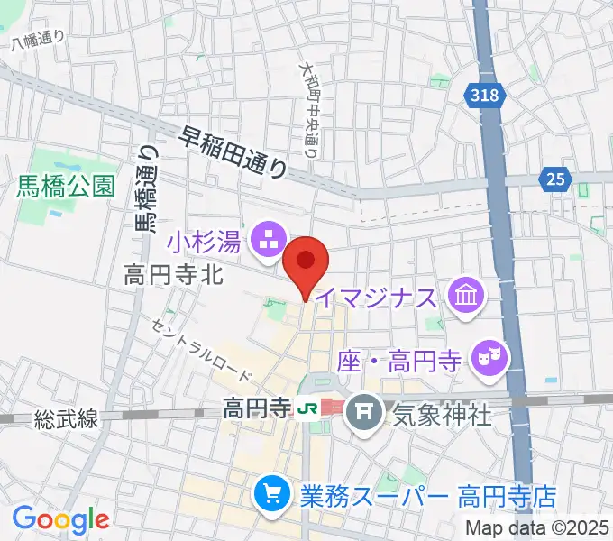高円寺ペンギンハウスの地図