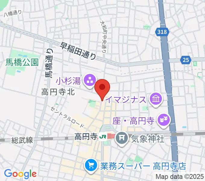 高円寺ペンギンハウスの地図