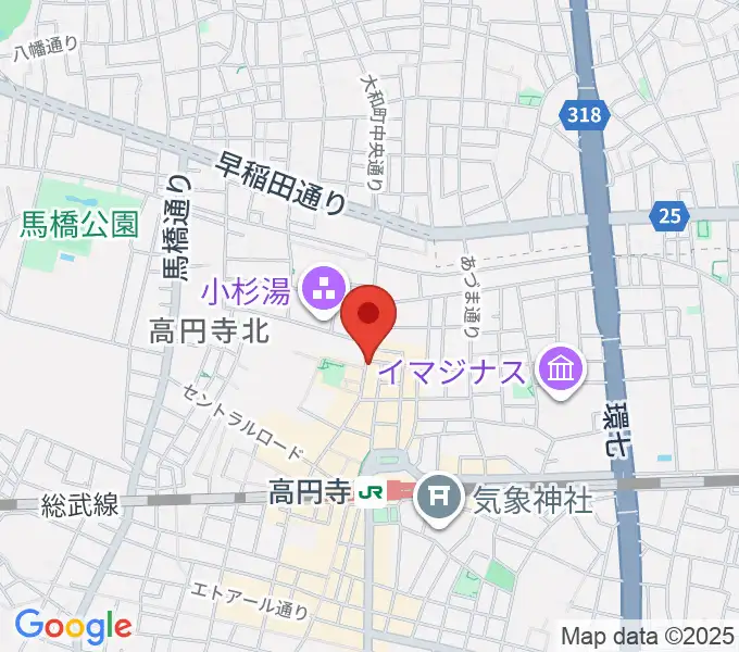 高円寺ペンギンハウスの地図