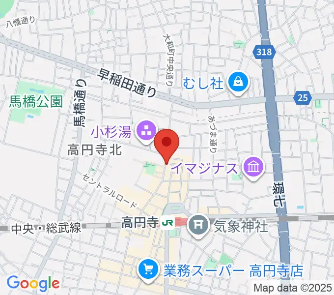 高円寺ペンギンハウスの地図