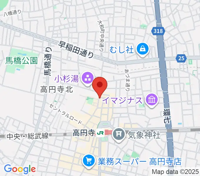 高円寺ペンギンハウスの地図