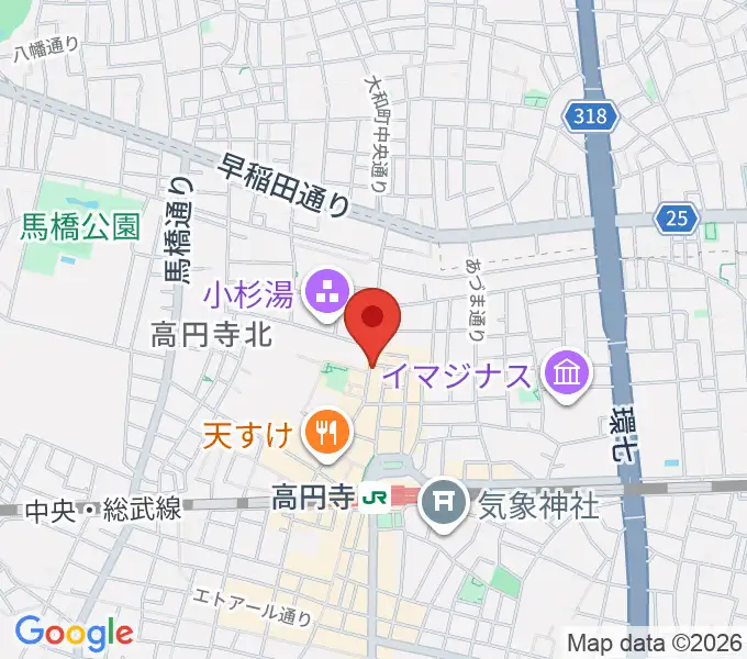 高円寺ペンギンハウスの地図