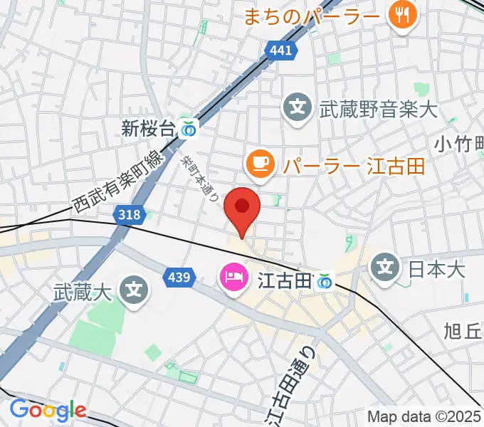 江古田フライングティーポットの地図