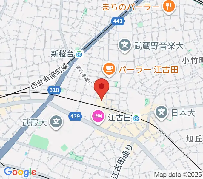江古田フライングティーポットの地図