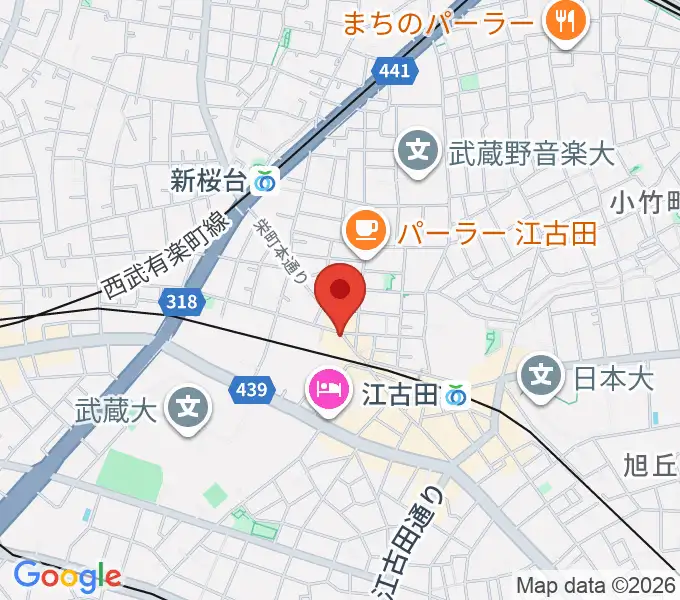 江古田フライングティーポットの地図