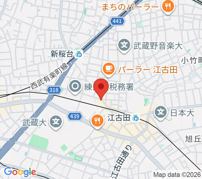 江古田フライングティーポットの地図