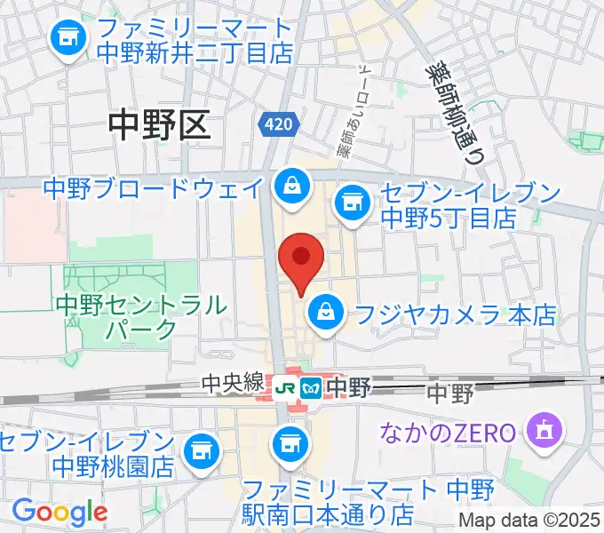 中野ブライトブラウンの地図