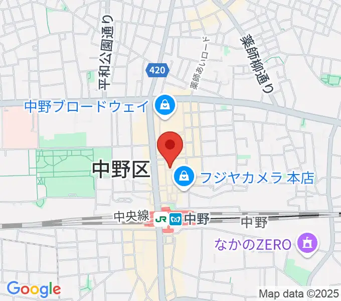 中野ブライトブラウンの地図