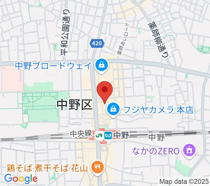 中野ブライトブラウンの地図