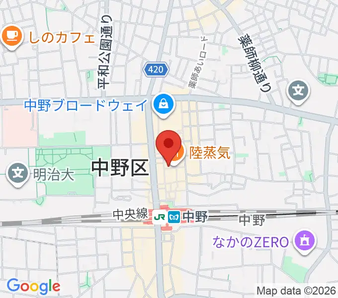 中野ブライトブラウンの地図