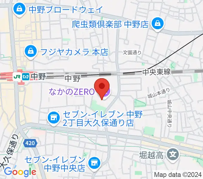 なかのZEROの地図