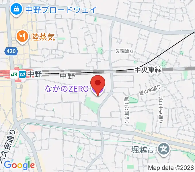 なかのZEROの地図
