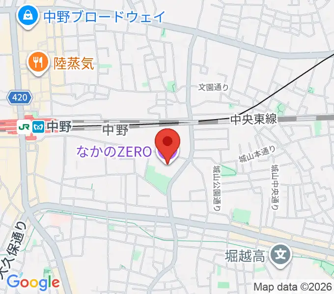 なかのZEROの地図