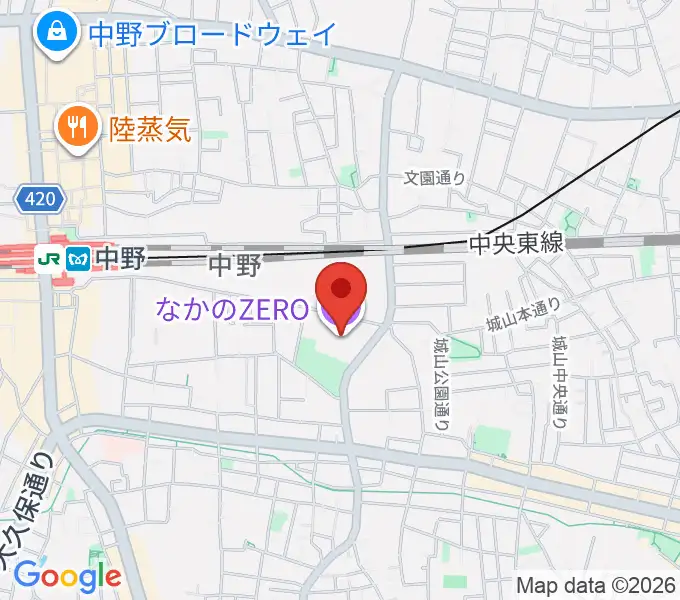 なかのZEROの地図
