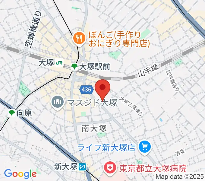 音楽堂anoanoの地図