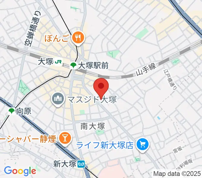 音楽堂anoanoの地図