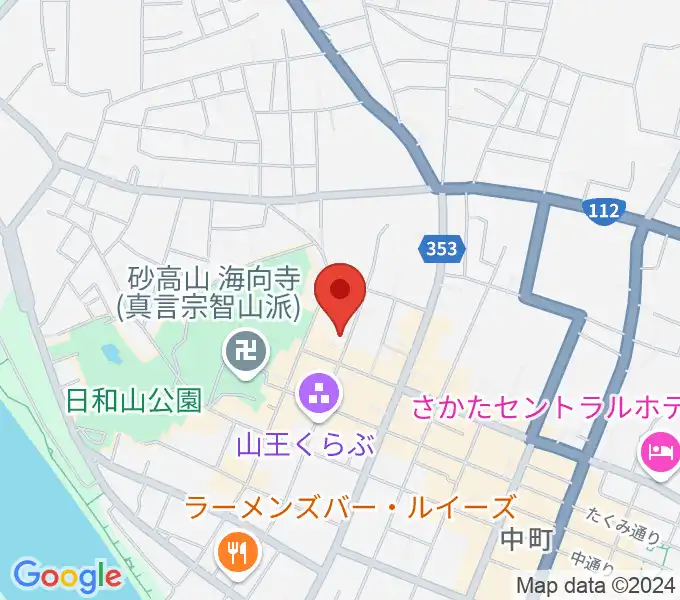 酒田市港座の地図