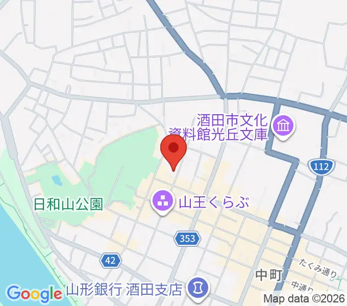 酒田市港座の地図