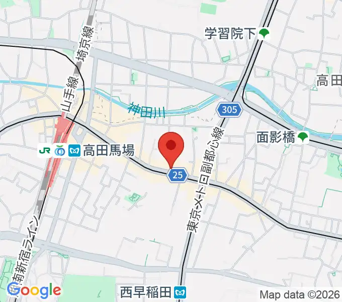 高田馬場ゲートワンの地図