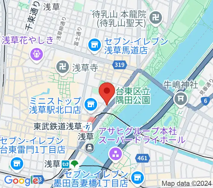 浅草ソウルトレーンの地図